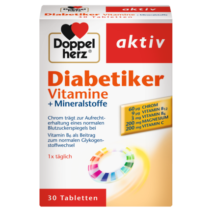 Illustration of the product packaging Doppelherz aktiv Diabetiker front view