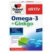 Doppelherz aktiv Omega-3 + Ginko Prednji pogled Retuširani prednji pogled Zadnji pogled Pogled sa leve strane Pogled sa desne strane