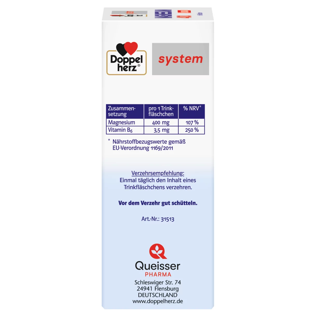 Doppelherz system MAGNEZIJUM 400 LIQUID Pogled sa leve strane