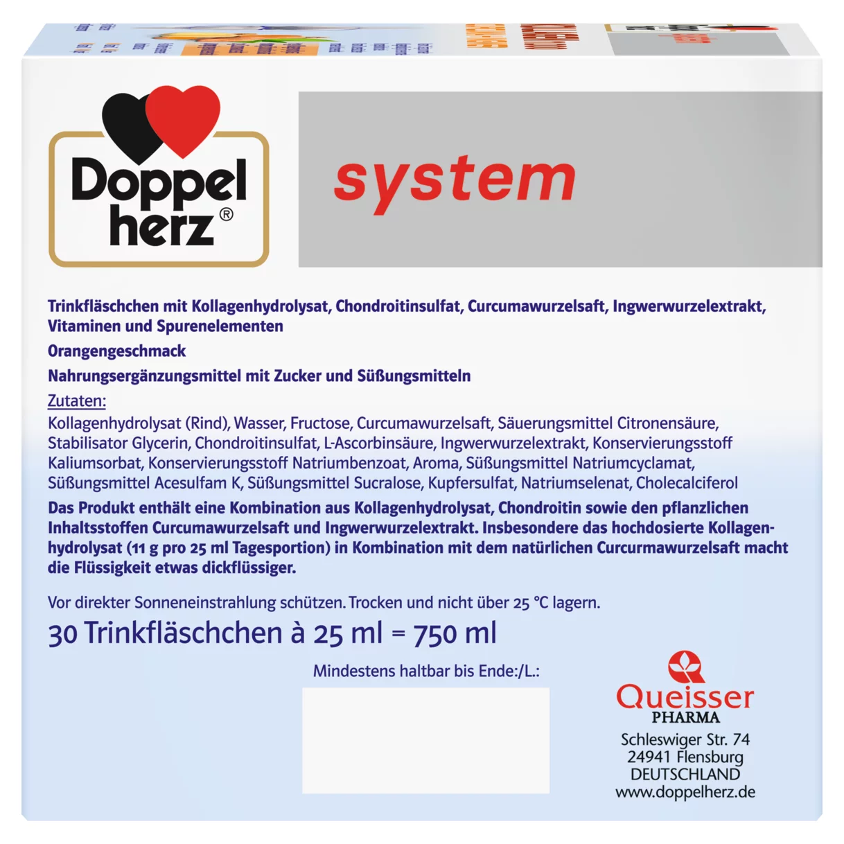 Doppelherz system KOLAGEN 11.000 KURKUMA + ĐUMBIR Pogled sa desne strane