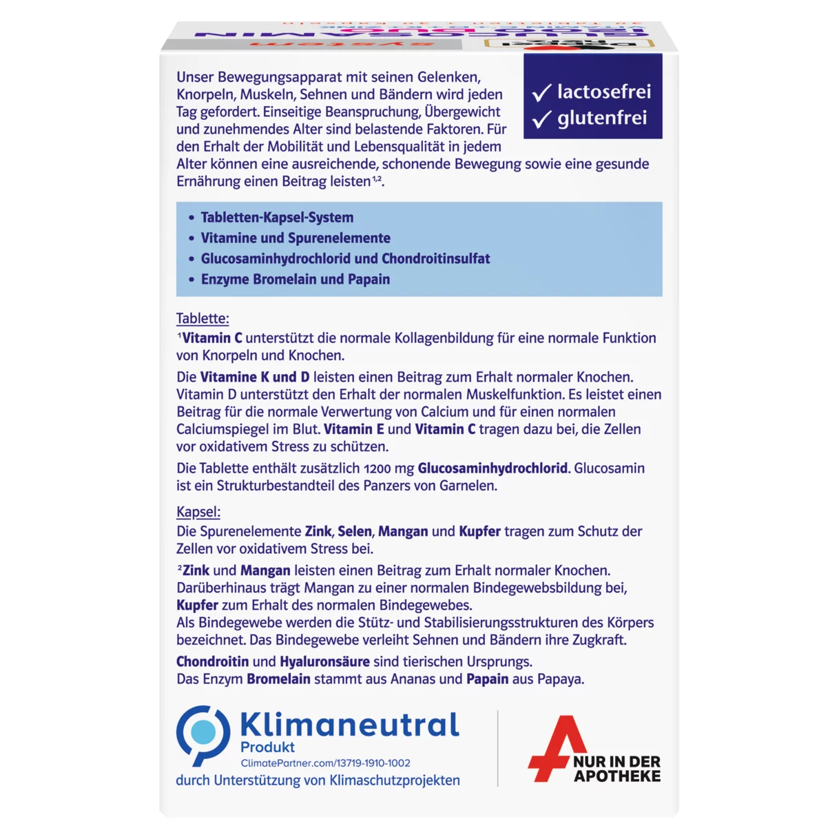 Doppelherz system GLUKOZAMIN 1200 DUO Zadnji pogled