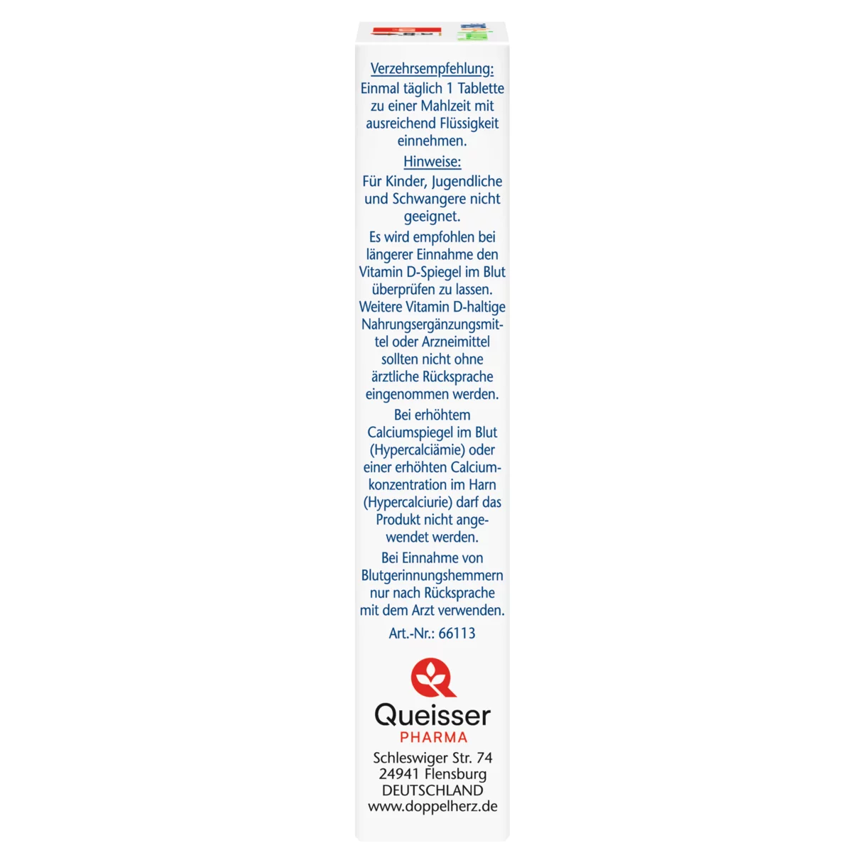 Doppelherz aktiv Vitamin K2 + D3 2500 IJ Pogled sa leve strane