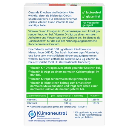 Doppelherz aktiv Vitamin K2 + D3 2500 IJ Zadnji pogled