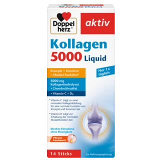 Doppelherz aktiv Tečni Kolagen 5000 Liquid Prednji pogled Retuširani prednji pogled Zadnji pogled Pogled sa leve strane Pogled sa desne strane