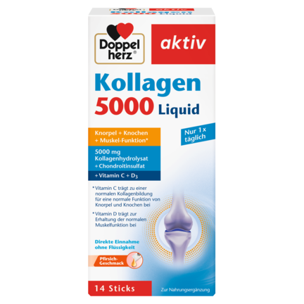 Illustration of the product packaging Doppelherz aktiv Tečni Kolagen 5000 Liquid front view