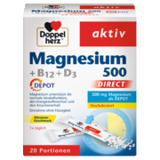 Illustration of the product packaging Doppelherz aktiv Magnezijum 500 + B12 + D3 DEPO DIRECT front view