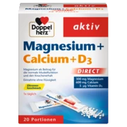 Doppelherz aktiv Magnezijum + Kalcijum + D3 DIRECT Prednji pogled Retuširani prednji pogled Zadnji pogled Pogled sa leve strane Pogled sa desne strane