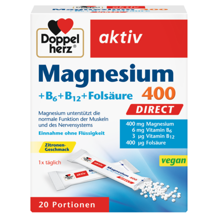 Illustration of the product packaging Doppelherz aktiv Magnezijum 400 front view