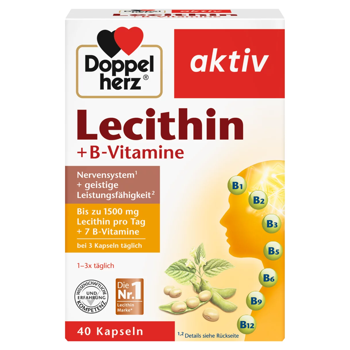 Doppelherz aktiv Lecithin Prednji pogled Retuširani prednji pogled Zadnji pogled Pogled sa leve strane Pogled sa desne strane