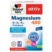 Doppelherz aktiv Magnezijum 400 Prednji pogled Retuširani prednji pogled Zadnji pogled Pogled sa leve strane Pogled sa desne strane