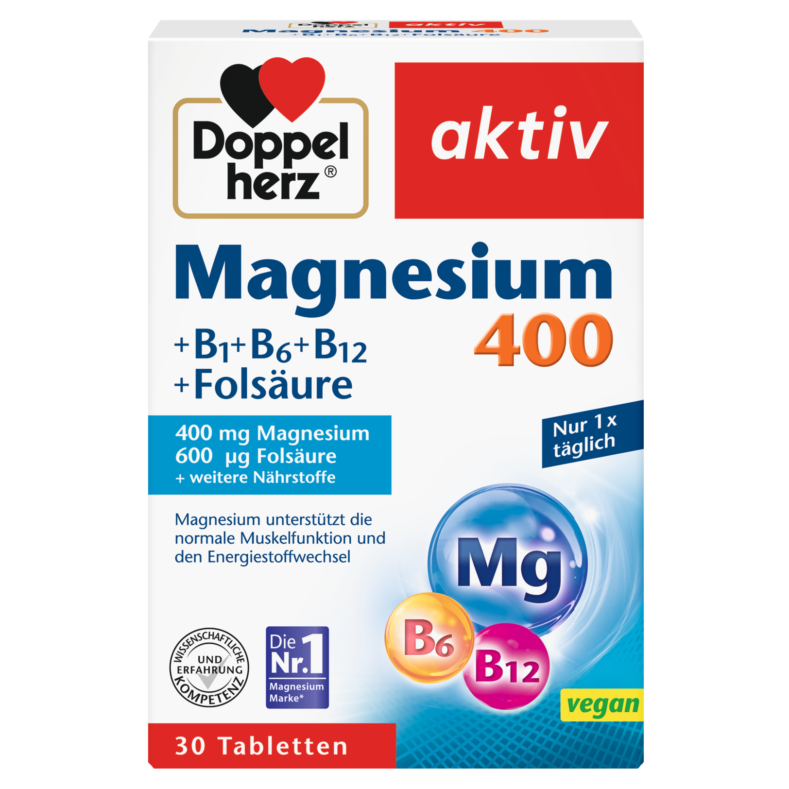 Doppelherz Magnesium 400 + B1 + B6 + B12 + Folna Kiselina | Doppelherz