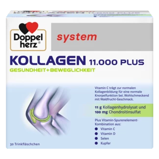 Doppelherz system KOLAGEN 11.000 PLUS  Prednji pogled Retuširani prednji pogled Zadnji pogled Pogled sa leve strane Pogled sa desne strane