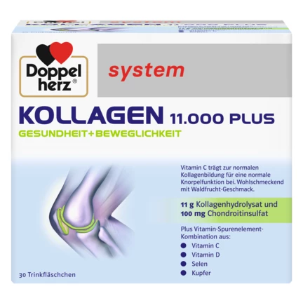 Doppelherz system KOLAGEN 11.000 PLUS  Prednji pogled Retuširani prednji pogled Zadnji pogled Pogled sa leve strane Pogled sa desne strane
